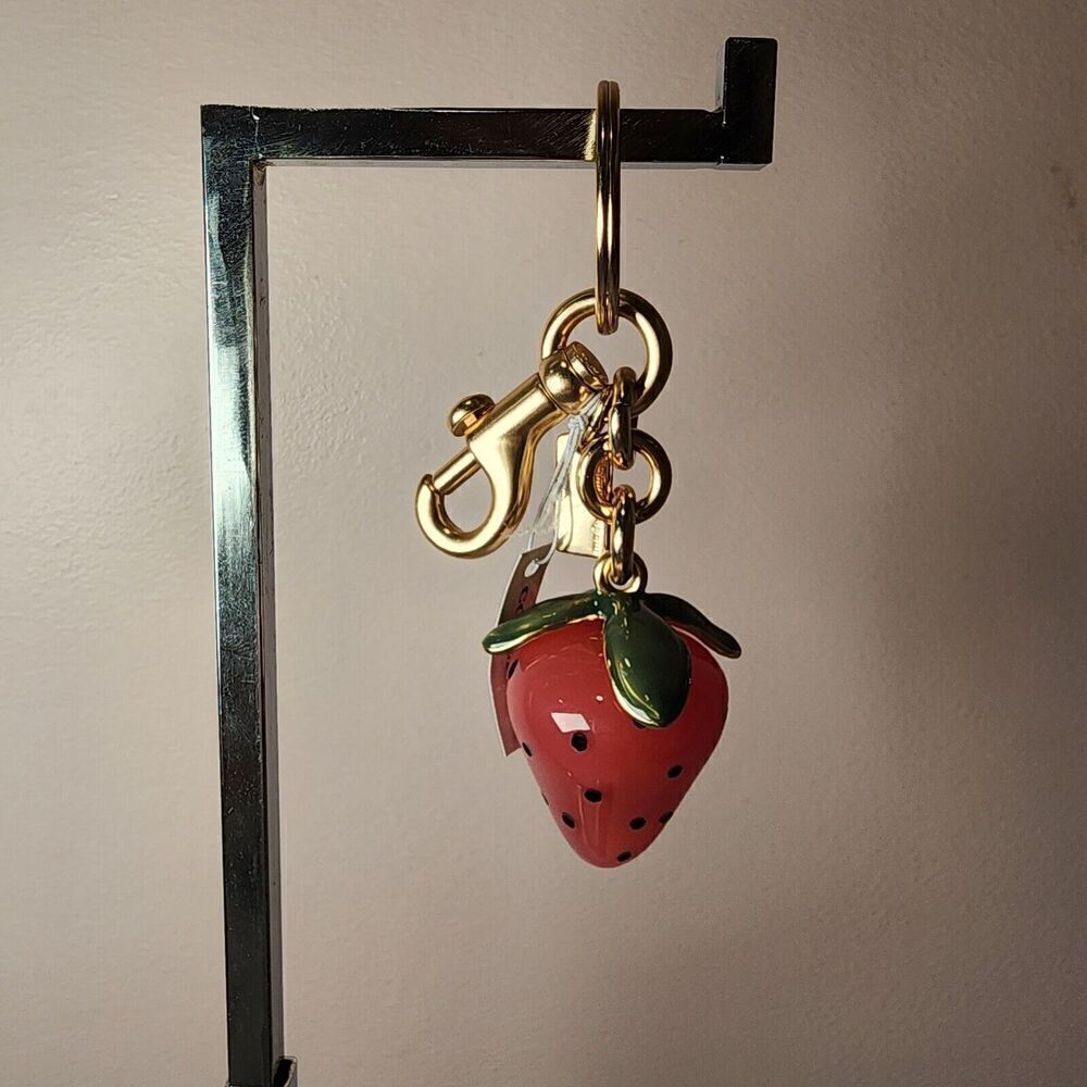NWT COACH X OBSERVED BY US CU308 RESIN STRAWBERRY KEY RING BAG CHARM